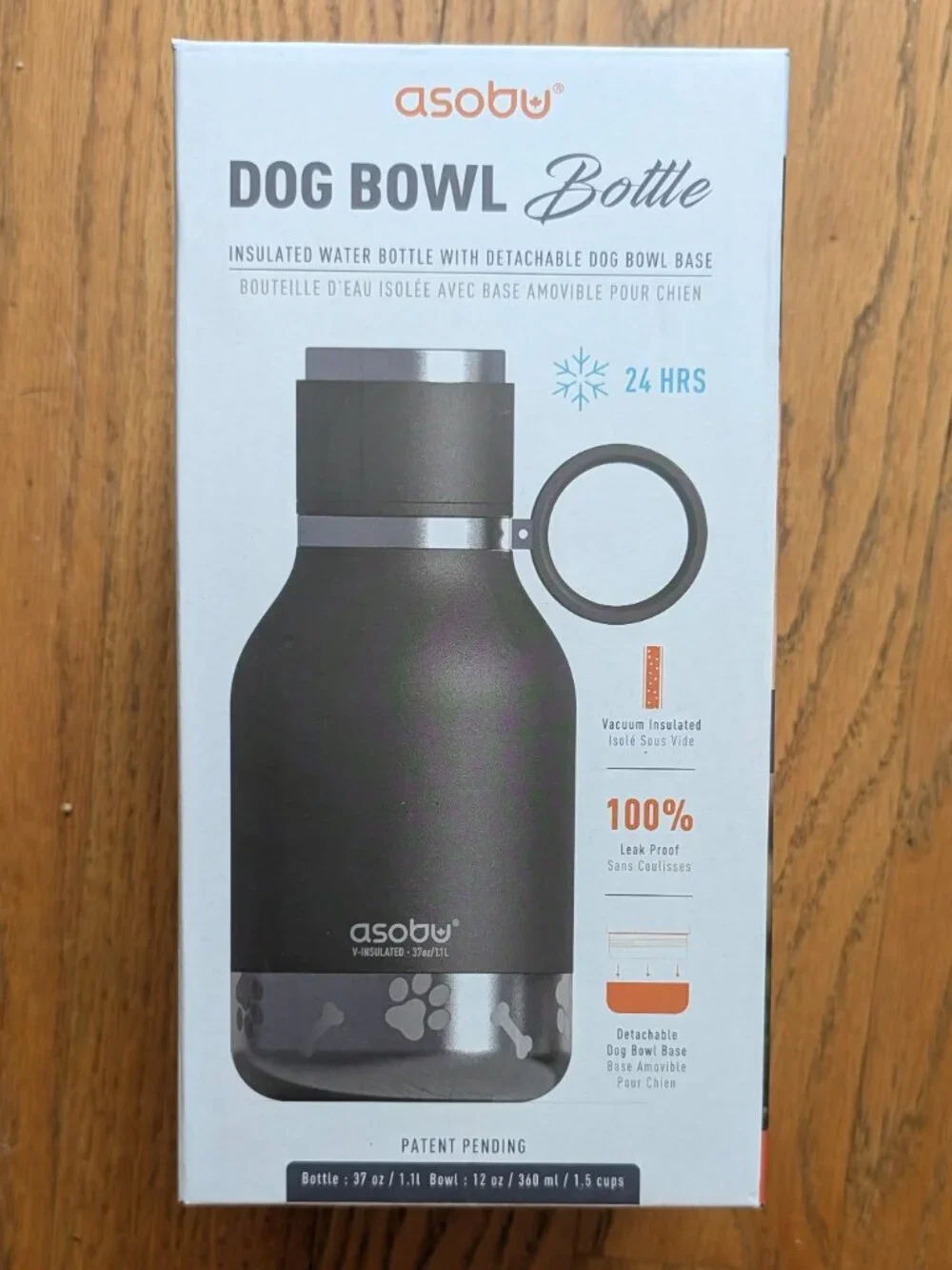 Asobu Insulated Dog Bowl Water Bottle 33oz Stainless Steel Travel Pet Travel Mug